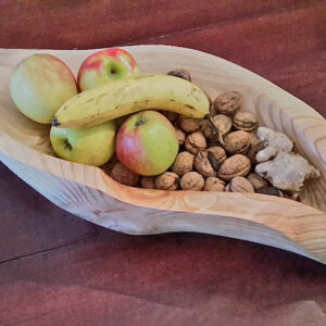 Bijzondere Fruitschaal van douglas hout abstract gevormd ca 40cm