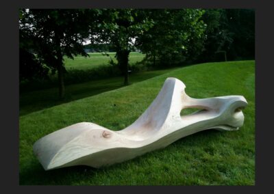 Abstracte bank 'Orka' uit Amerikaans eiken hout B 1.80m