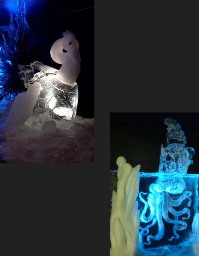 Ice Carving van een Steampunk scene bij Cool event Scheveningen door Maurice de Meijer