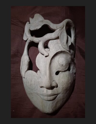 Reliëf balinees masker in magnolia hout 30cm