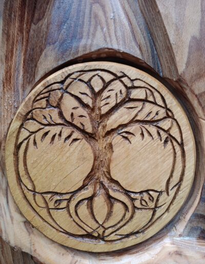 Reliëf in hout, Tree of life in acacia 25 cm